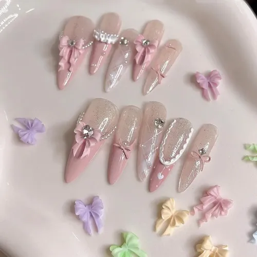100 Piezas De Lazos Coloridos For Uñas, Lazos De Cinta