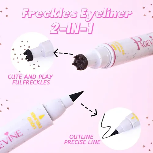 Kit 2 En 1 Tinta Para Pecas Y Delineador Negro Liopif