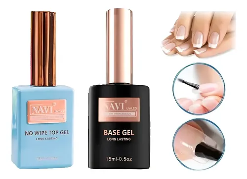 Navi 15ml Base Coat O Top Coat Gel Led Uv X1u.