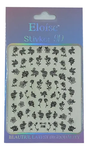Stickers 5d Relieve Para Decoración De Uñas Varios Modelos
