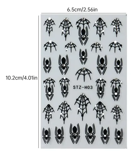 Pegatinas Para Decoración De Uñas Teilihai Halloween Black S