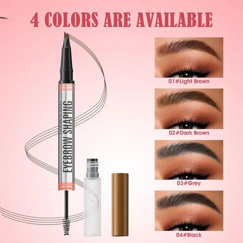 Lápiz De Cejas 2-en-1 Defsap Negro Con Punta De 4 Puntas
