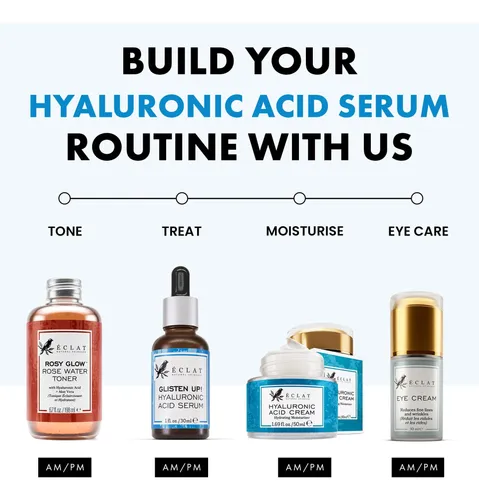 Sérum De Ácido Hialurónico Eclat Skincare Para Rostro, 1 Onz Todo Tipo De Piel Día/noche