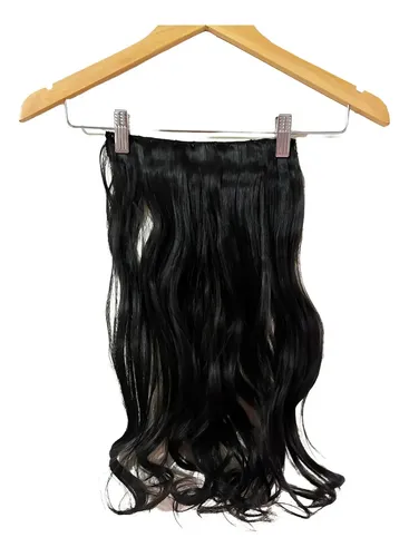 Cortinas De Pelo: Cabello Sintetico Premium Extensiones Color Marron 4 Ondulada (casi Negro)