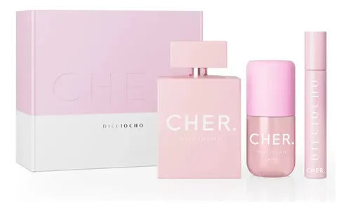 Set Perfume Mujer Cher Dieciocho + Talla 20 Ml+ Body Splash