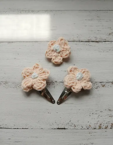 Hebillas Con Flores Tejidas Para Nena Moda Fiesta Escolar
