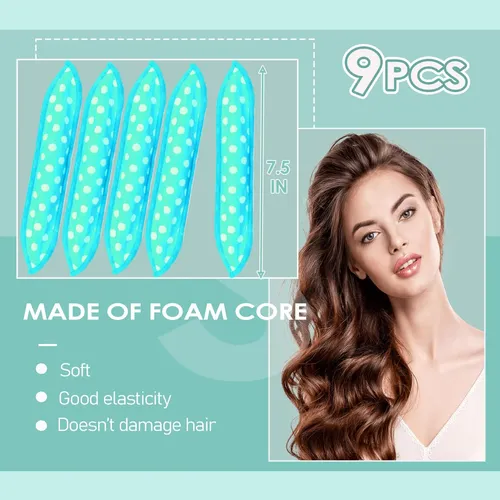 Rulos De Pelo Ahsnylc, 9 Unidades, Esponjas Suaves Para Dorm