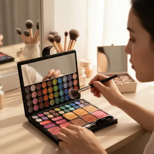 Set De Maquillaje Tipo Cuero Agenda Ideal Regalo Reyes