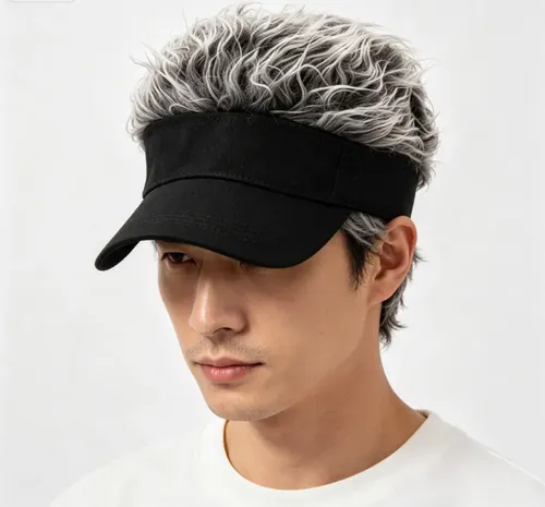 Gorra Visera Con Pelo Postizo Ajustable Deportiva Unisex Black Un