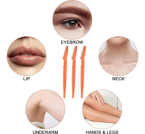12 Navajas Faciales Hfatmos Para Cejas Y Dermaplaning