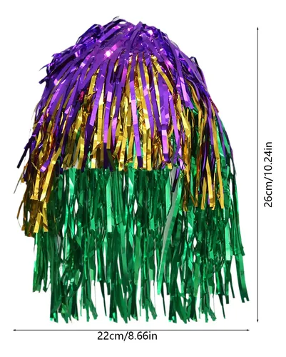 Peluca De Plástico Con Forma De Lluvia, Sombrero, Peluca, Fi Multicolor