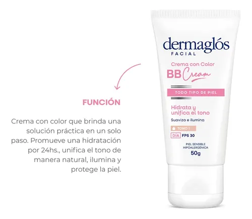 Dermaglos Facial Crema Bb Cream Tono Claro Fps 30 50g