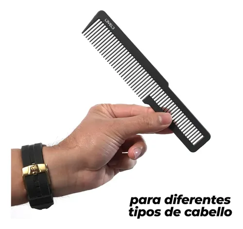 Set De 9 Peines De Cabello Para Barberos De Carbón Level 3 Color Negro