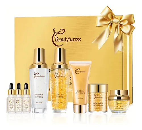/golden Skincare Set Set De Cuidado Dorado De Lujo Para Muj