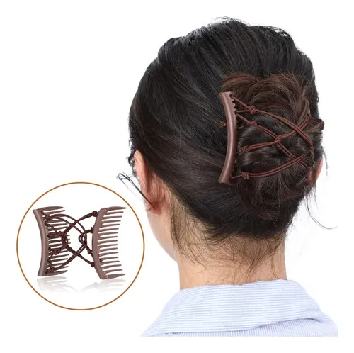 4 Clips Elásticos Para Cabello Y Peines Para Peinar, Pack De