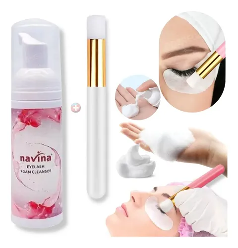 Lash Shampoo Navina Espuma Para Pestaña Mas Brocha Limpiador