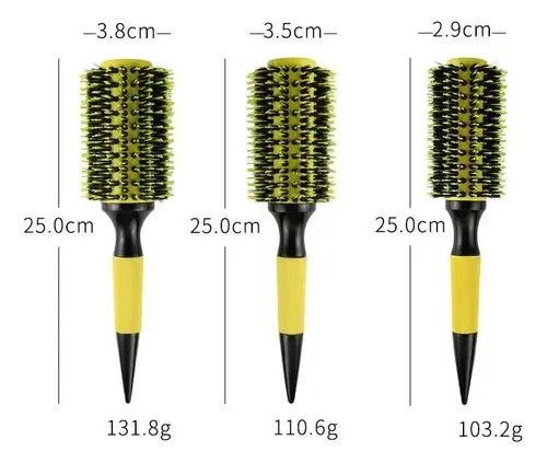 . Kit 6 Cepillos Profesionales De Peluquería Barbero Cerdas