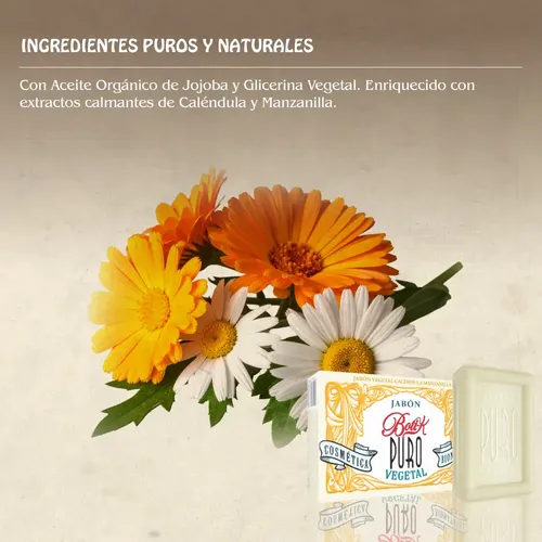 Jabón Vegetal En Barra Caléndula y Manzanilla 85gr Boti-k Puro