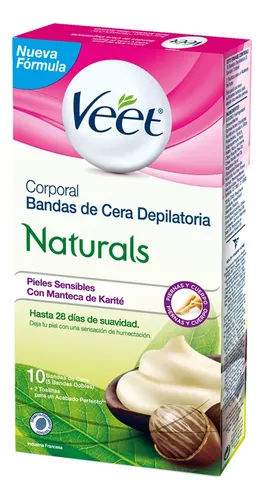 Banda Depilatoria Veet Naturals Piel Sensible 10 U