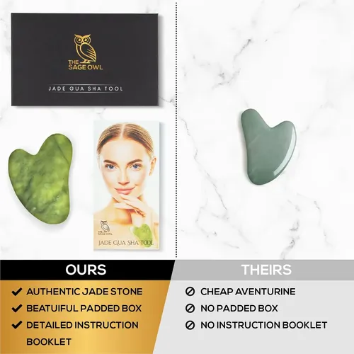 Gua Sha Jade Verde Masaje Facial Antiedad Cuello