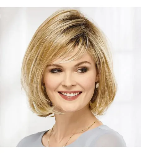Peluca De Fiesta Girl, Color Dorado Natural, Pelo Corto