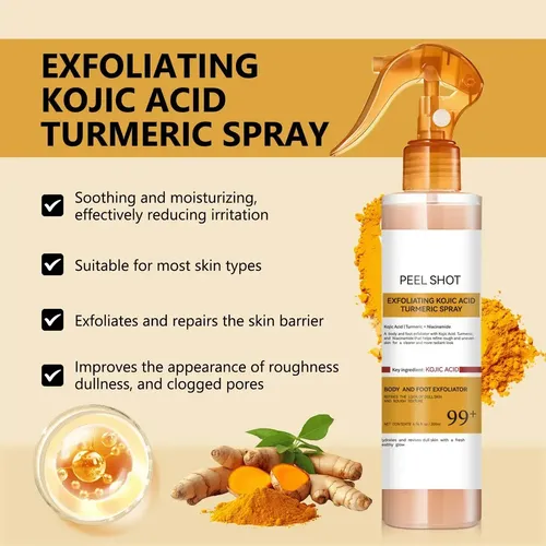 Spray Exfoliante Corporal Con Ácido Kójico Y Cúrcuma,