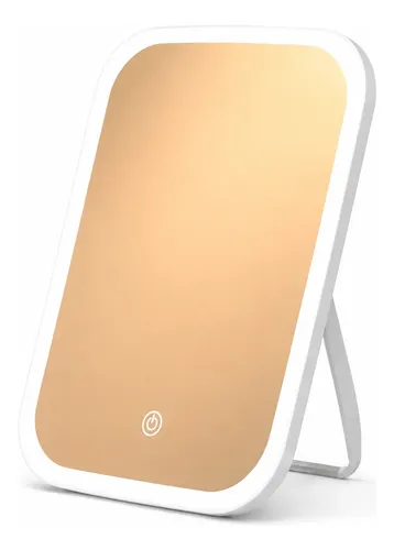 Espejo Maquillaje Led Recargable 23cm 3 Tonos Luz@#
