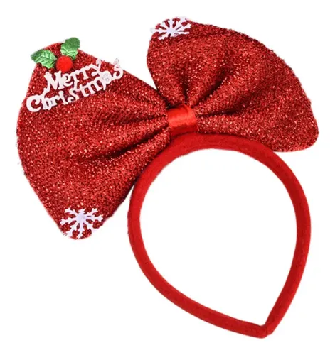 Halloween Diadema Navideña Con Lazo Rojo Para Mujer,