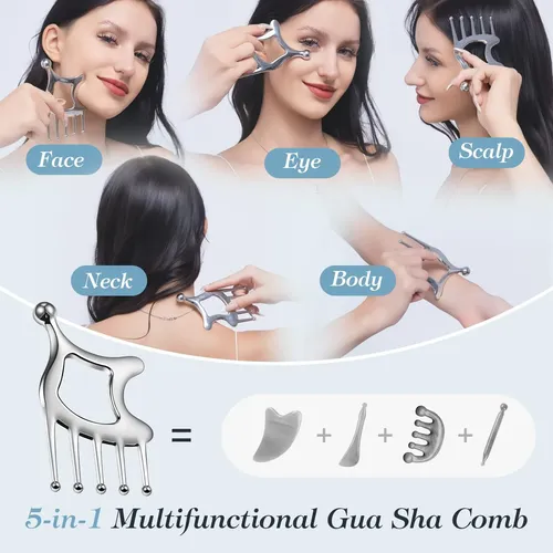 Herramienta De Masaje Para Cuero Cabelludo Gua Sha Anpode, A