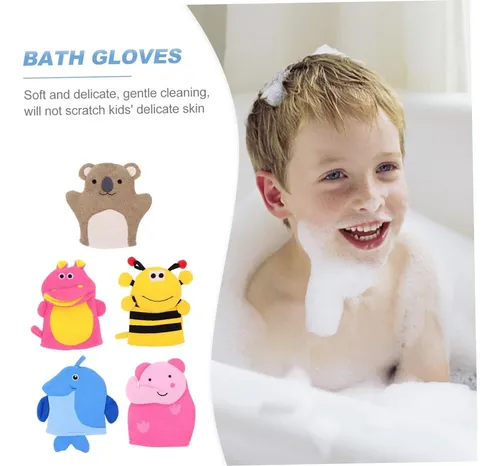 5 Guantes De Baño Exfoliantes Vintorky Para Niños