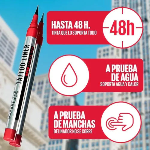 Delineador De Ojos Liquido de Maybelline Tattoo Liner 48h Liquid Pen Negro