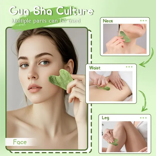 Piedra Jade Gua Sha Facial Masajeador Contorno Piel
