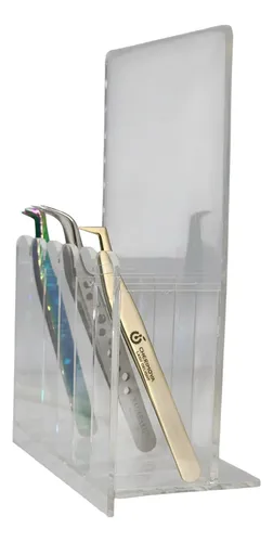 Organizador Acrilico Para Pinza Pestañas 6 Compartimentos