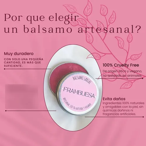Protector Labial Frambuesa Bálsamo Humectante Natural Vegan