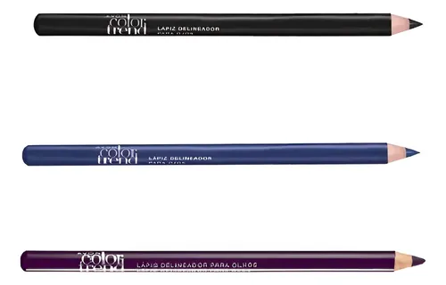 Delineador Ojos Negro Azul Violeta Setx3 Avon Color Trend