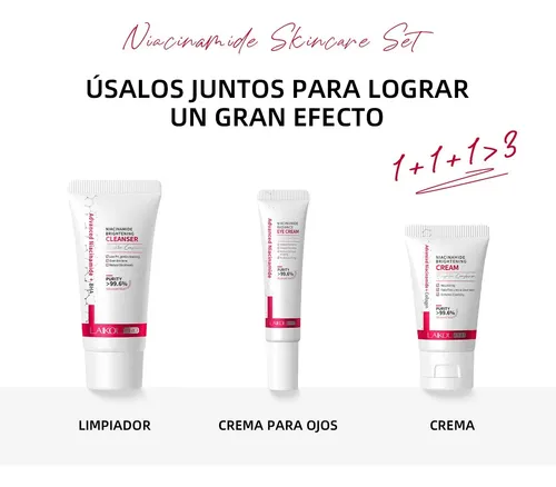Set De Cuidado Facial De 3 Piezas Con Niacinamida