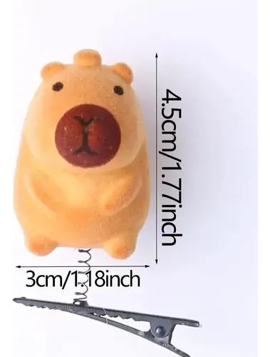 12 Broches De Capibara Con Pinzas Para El Pelo Kawaii
