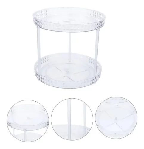 Organizador Giratorio Acrilico Division Maquillaje 360 Crema