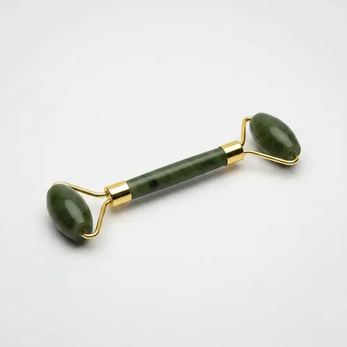 Masajeador Doble Rodillos Piedra Jade Facial Corporal