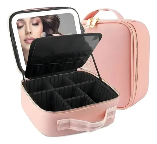 Organizado Maquillaje Porta Cosméticos Espejo Led Recargable
