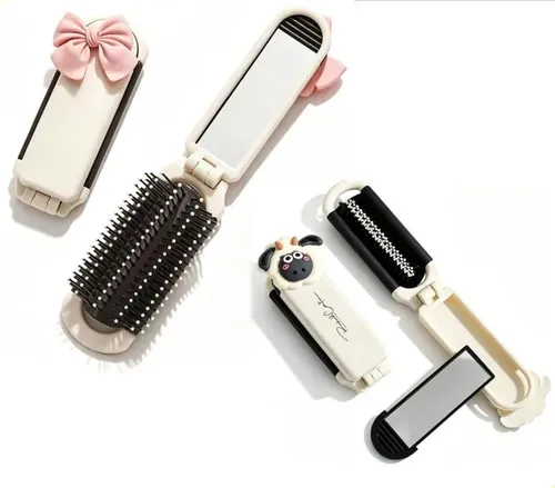 2cepillo Cabello Plegable Viaje Mujer Mini Portátil Bolsillo
