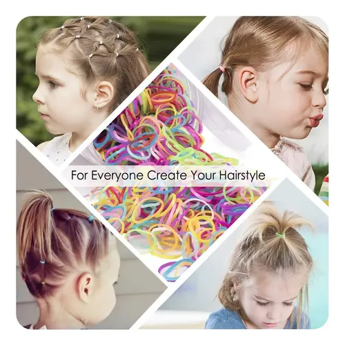 2000 Minibandas Elásticas Para El Cabello, Multicolor, Para