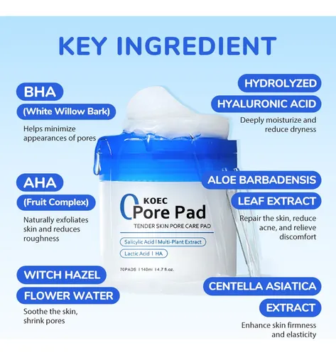 Toalla Facial Exfoliante Limpiadora De Poros Con Ácido Salic