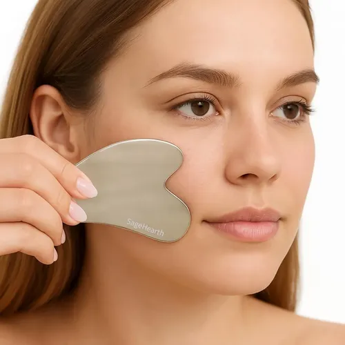 Guasha Facial Metal Refrigerante Para Rostro Y Cuello