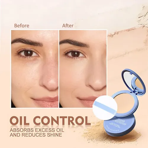 Polvo Compacto Facial Con Espejo Y Esponja 240-2 Natural Rice