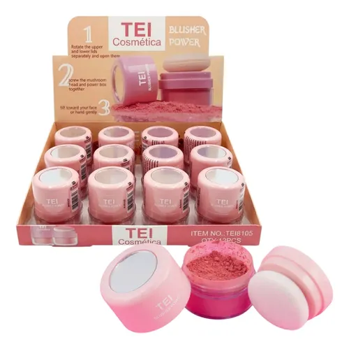 Blush Tei Rubor Volatil Con Esponja Aplicadora Y Espejo