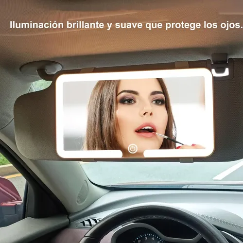 Espejo Led Visera Coche 3 Modos Luz