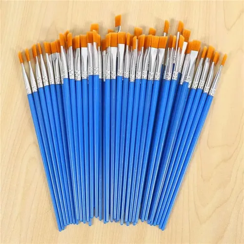 Juego De 500 Brochas De Nailon Para Niños, Pelo Plano, Tamañ
