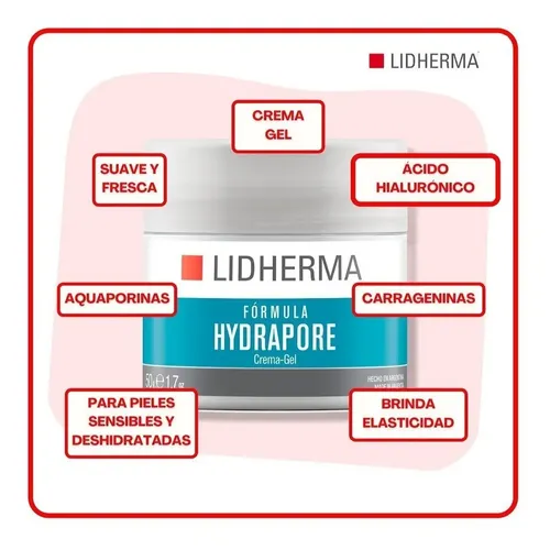 Lidherma Hydrapore Crema Gel Hialuronico Silicio Hidratante