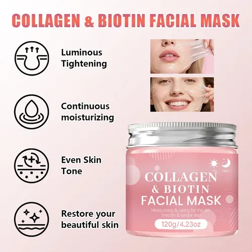 Máscara Facial, Película Lagrimal De Colágeno Y Biotina Todo Tipo De Piel